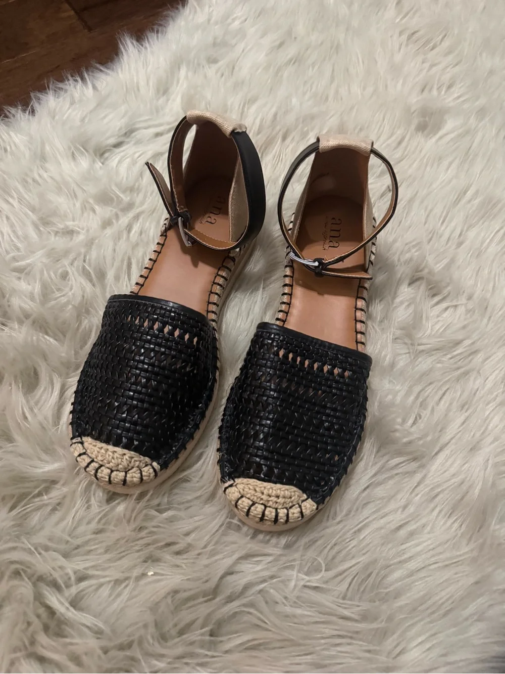 NWOT a.n.a Clara Woven Espadrille Flats with Tan Trim 9